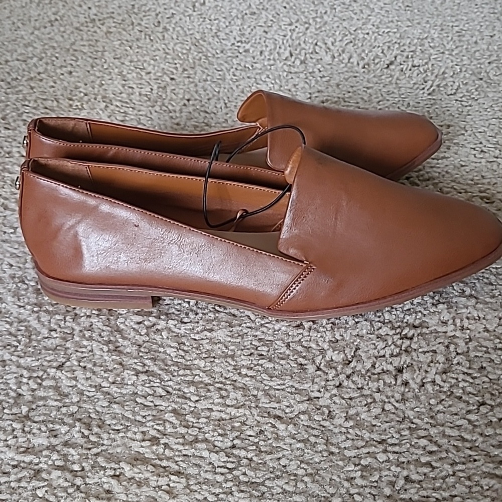 ALDO Cognac Leather Slip-On Loafer Flats Size US 11 / NWOT - Picture 4 of 11